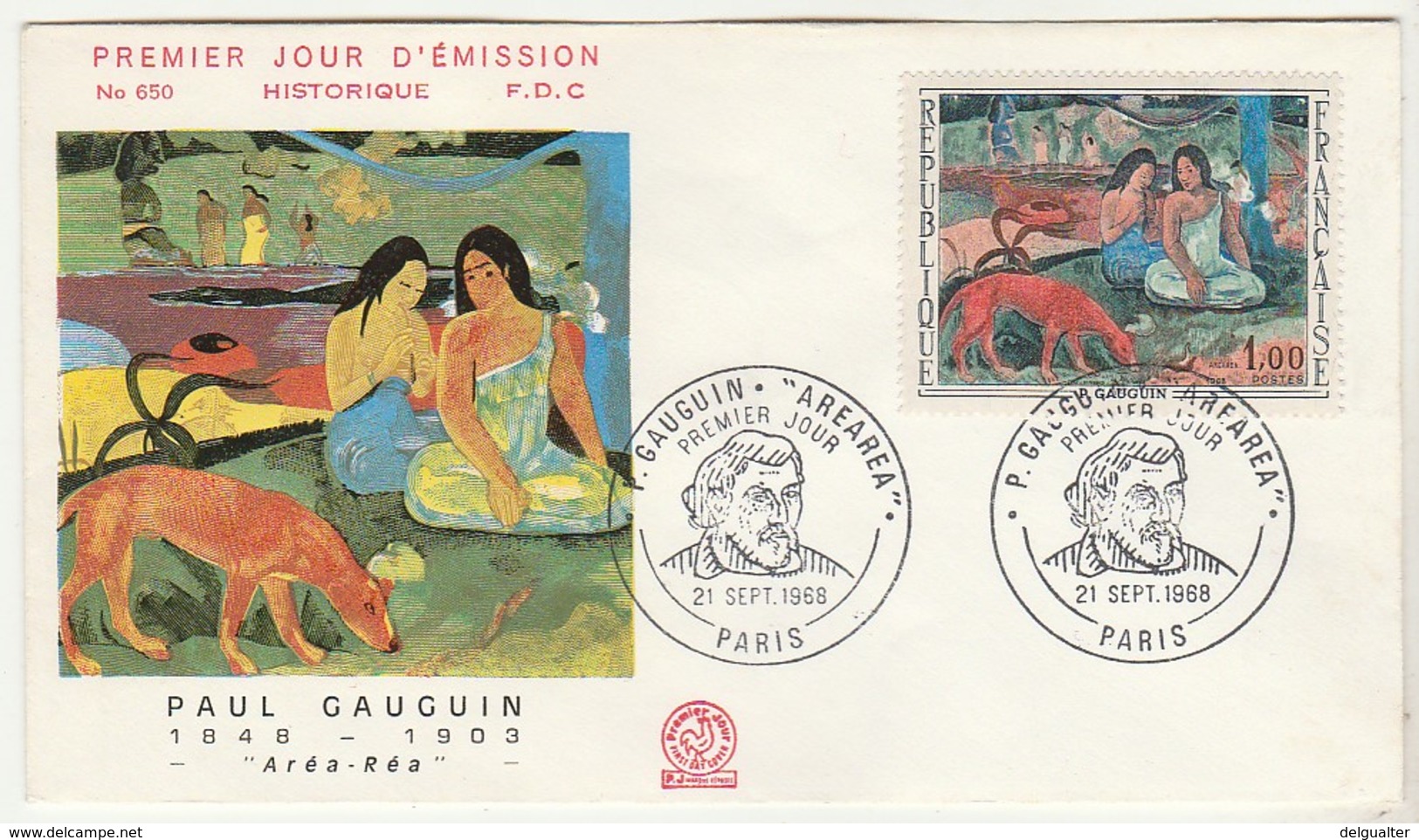 Cover FDC * France * 1968 * Paul Gauguin - 1960-1969