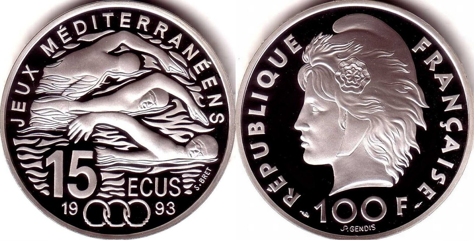 France, 100 Francs / 15 Ecus 1993 - Argent /silver Proof - Other & Unclassified