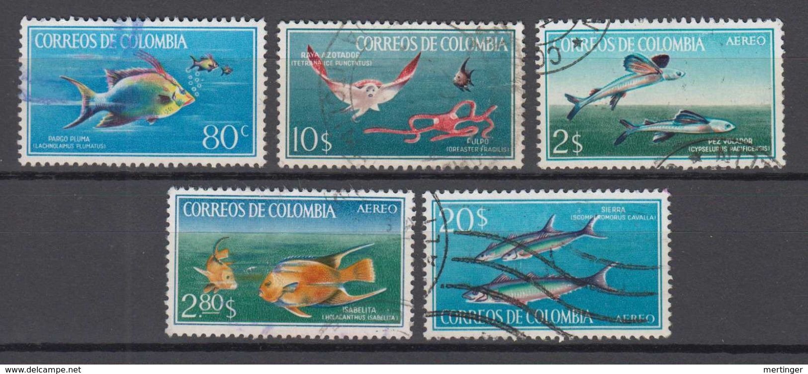 Colombia Mi# 1078-82 Used Fish 1965 - Colombie