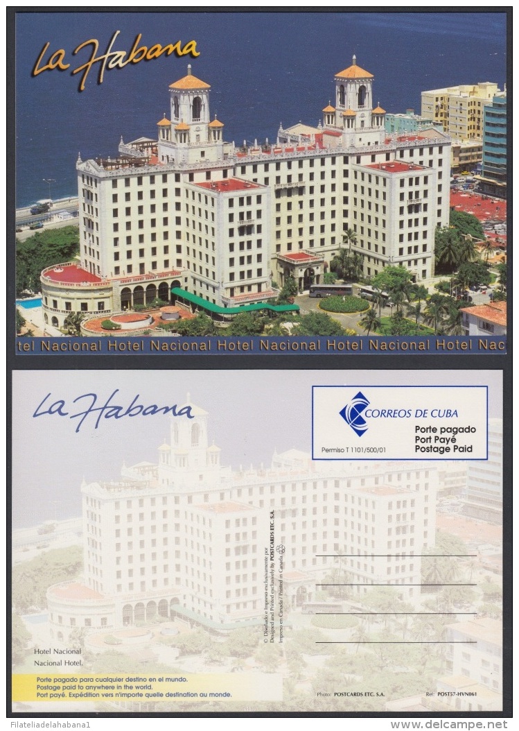 2001-EP-130 CUBA 2001. POSTAL STATIONERY. HABANA. HOTEL NACIONAL. VISTAS TURISTICAS. VENDIDAS EN CUC. UNUSED. - Covers & Documents