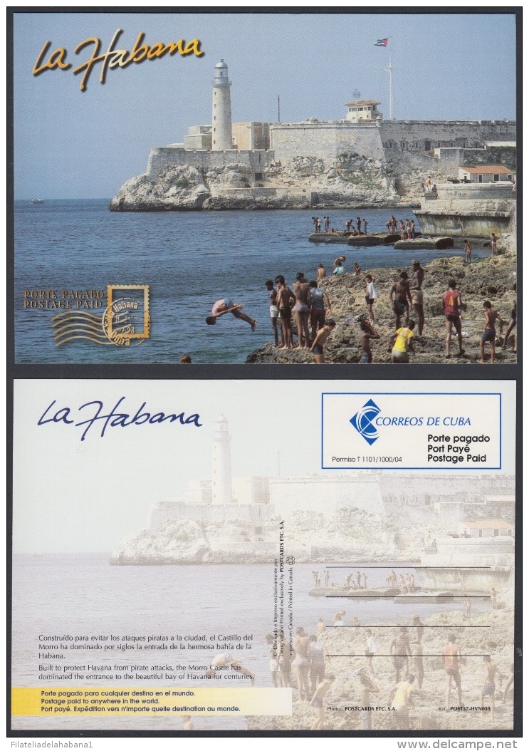 2004-EP-63 CUBA 2004. POSTAL STATIONERY. HABANA. CASTILLO DEL MORRO. CASTLE. VISTAS TURISTICAS. VENDIDAS EN CUC. UNUSED. - Covers & Documents