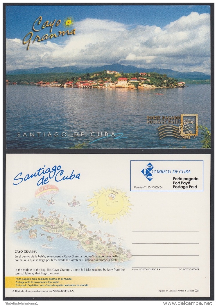 2004-EP-65 CUBA 2004. POSTAL STATIONERY. SANTIAGO DE CUBA. CAYO GRANMA. BEACH. VISTAS TURISTICAS. VENDIDAS EN CUC. UNUSE - Lettres & Documents