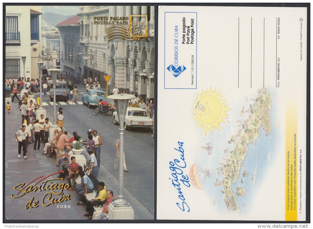 2004-EP-68 CUBA 2004. POSTAL STATIONERY. SANTIAGO DE CUBA. STREET SANTIAGO. VISTAS TURISTICAS. VENDIDAS EN CUC. UNUSED. - Covers & Documents