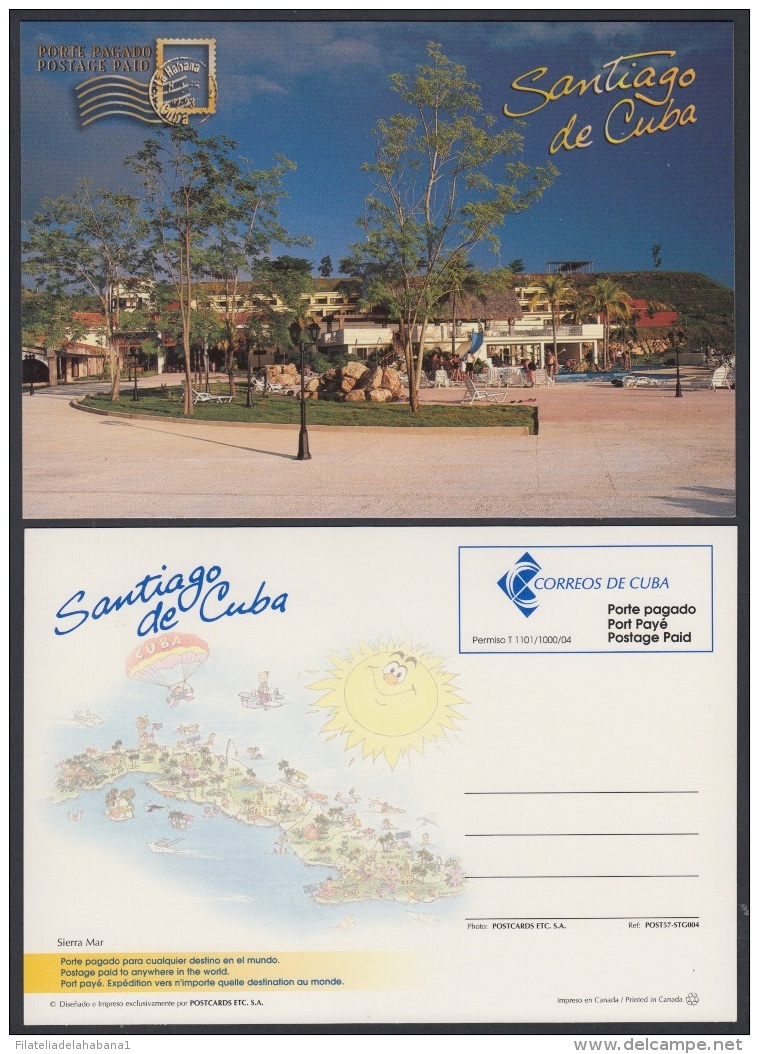 2004-EP-74 CUBA 2004. POSTAL STATIONERY. SANTIAGO DE CUBA. HOTEL SIERRA MAR. VISTAS TURISTICAS. VENDIDAS EN CUC. UNUSED. - Lettres & Documents