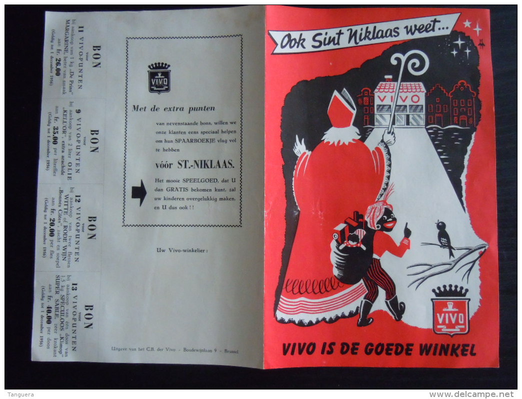 Reclame Folder Dépliant 1956 Winkel Magasin VIVO Sint Niklaas Saint Nicolas Form 15,5 X 24 Cm - Publicités