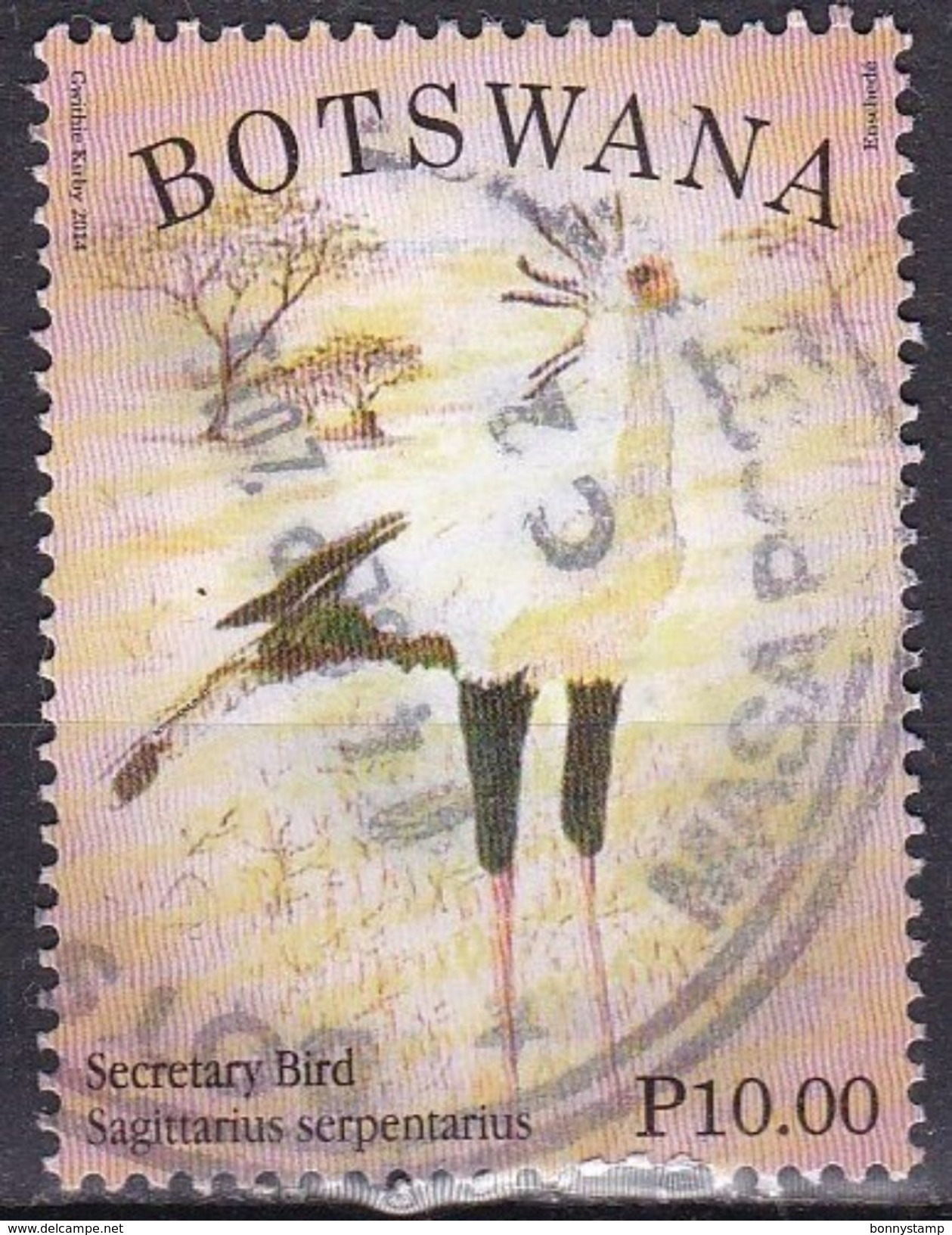 Botswana, 2014 - 10p Secretary Bird - Nr.949 Usato° - Botswana (1966-...)