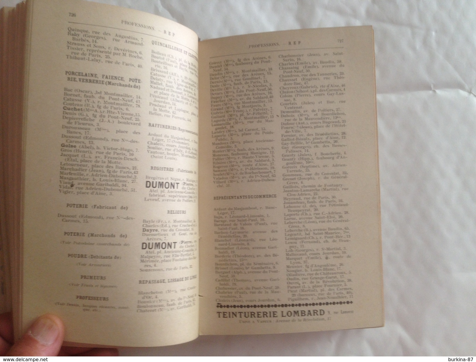 ANNUAIRE DUMONT, 1904, deuxieme année, LIMOGES,  LIMOUSIN