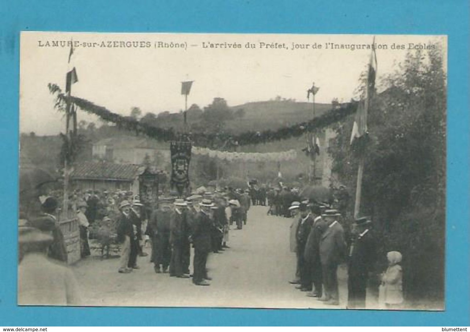 CPA Arrivée Du Préfet Inauguration Des Ecoles - LAMURE-SUR-AZERGUES 69 - Lamure Sur Azergues