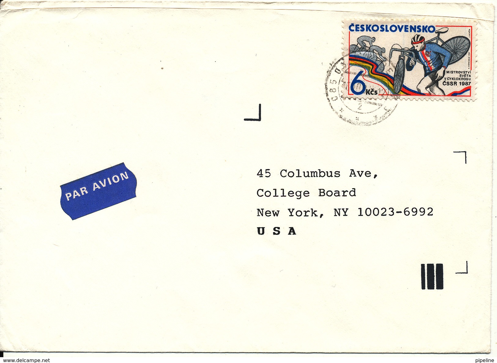 Czechoslovakia Cover Sent Air Mail  To USA - Covers & Documents