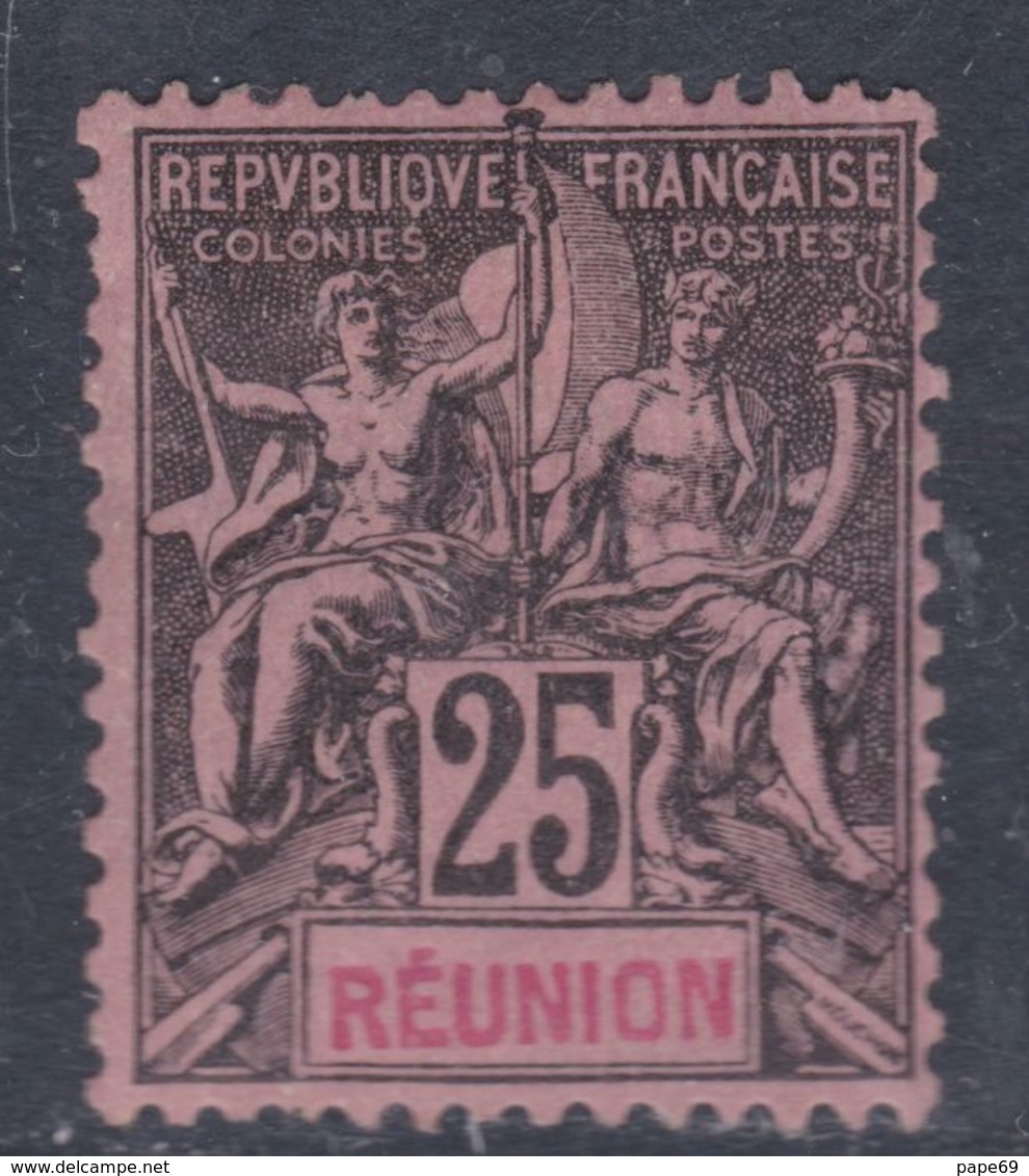 Réunion N° 39 X Type Groupe : 25 C. Noir Sur Rose,  Trace De Charnière Sinon TB - Neufs