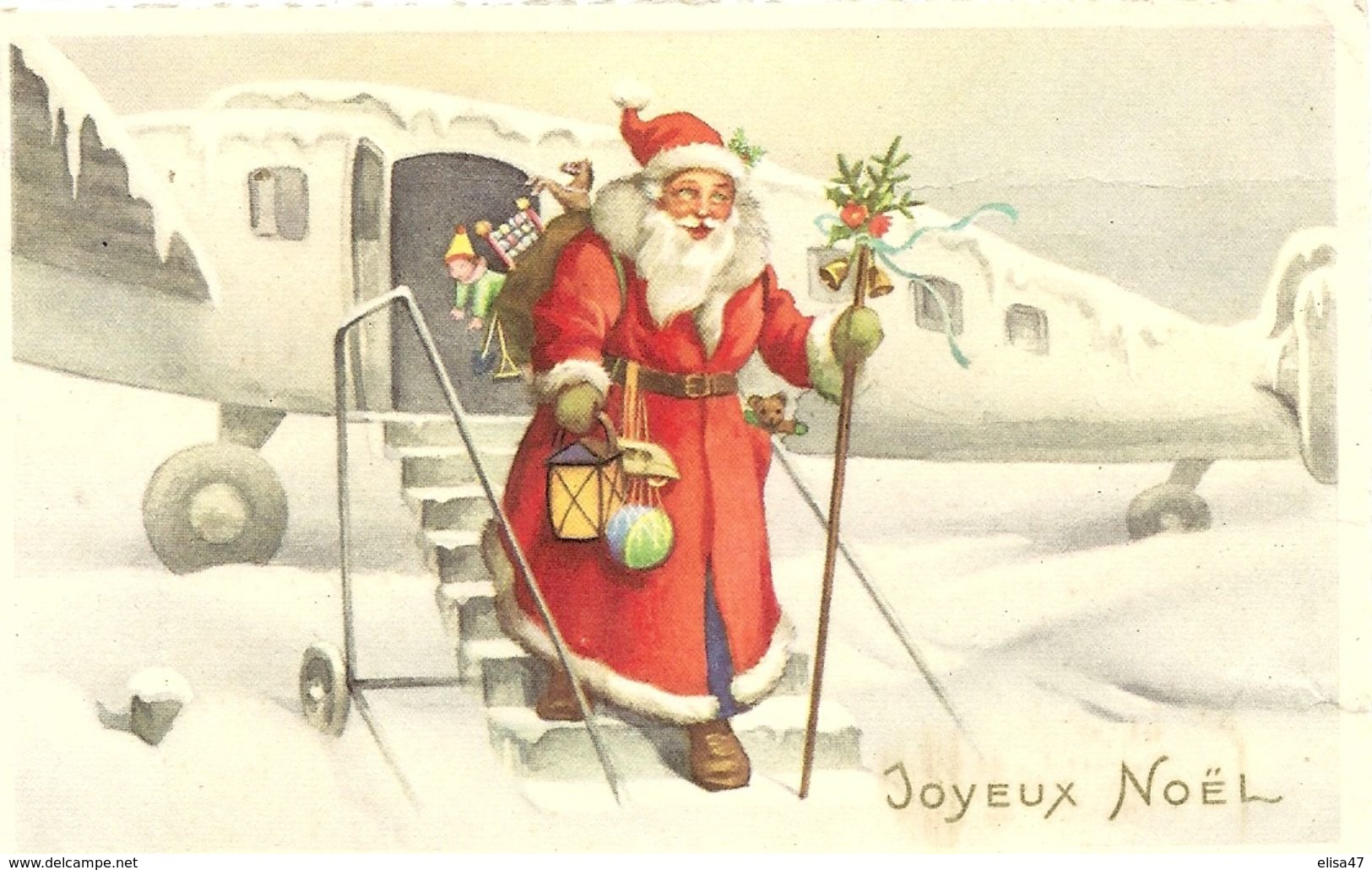 PERE  NOEL  DESCEND  D  UN  AVION - Santa Claus