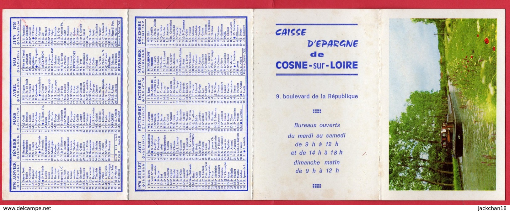-- COSNE Sur LOIRE (Nièvre) - PETIT CALENDRIER De La CAISSE D'EPARGNE -- - Petit Format : 1961-70