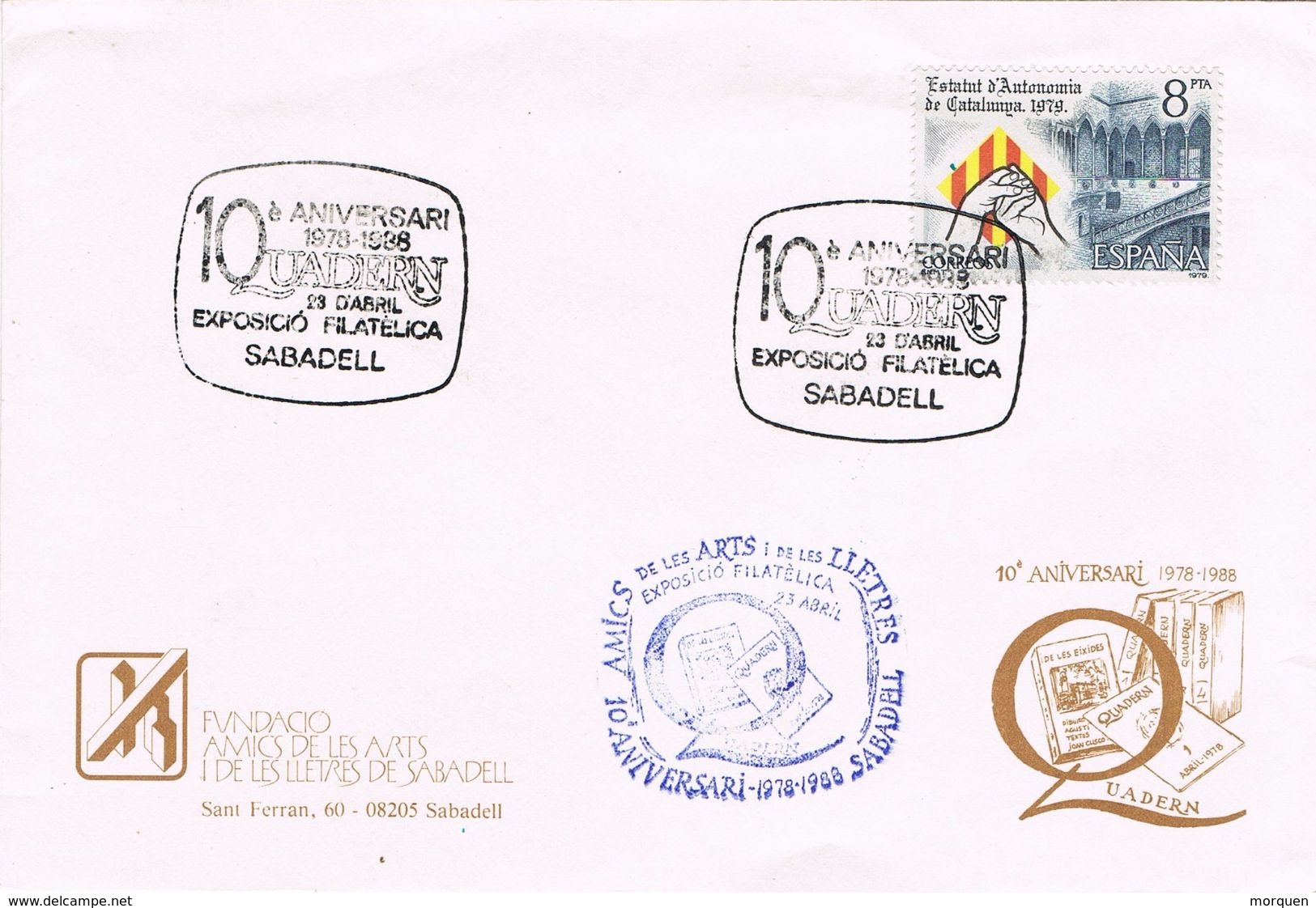 24861. Carta SABADELL (barcelona) 1988. Amics De Les Arts I Lletres - Cartas & Documentos