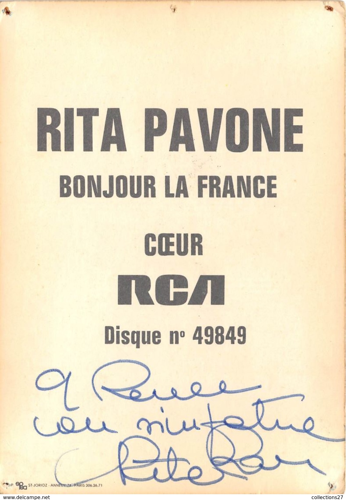 RITA PAVONE - Autres & Non Classés