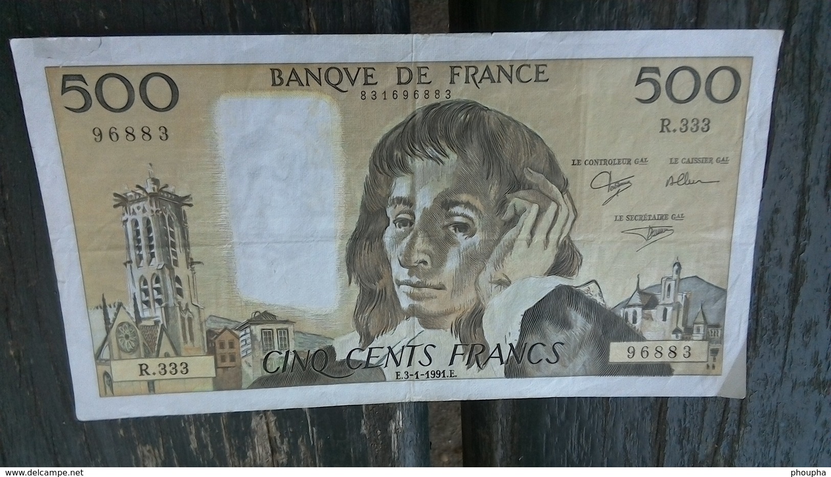 BILLET DE 500 FRANCS ( 3 JANVIER 1991 ) - 500 F 1968-1993 ''Pascal''