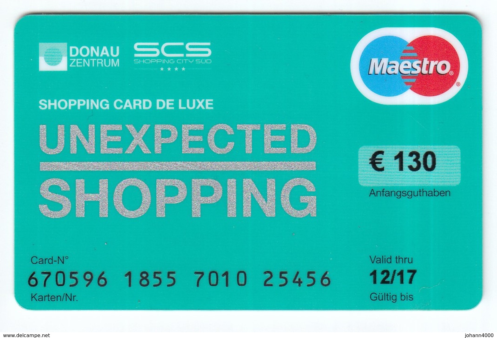 Geschenkkarte  SCS  UNEXPECTED SHOPPING  Gift - Gift Cards