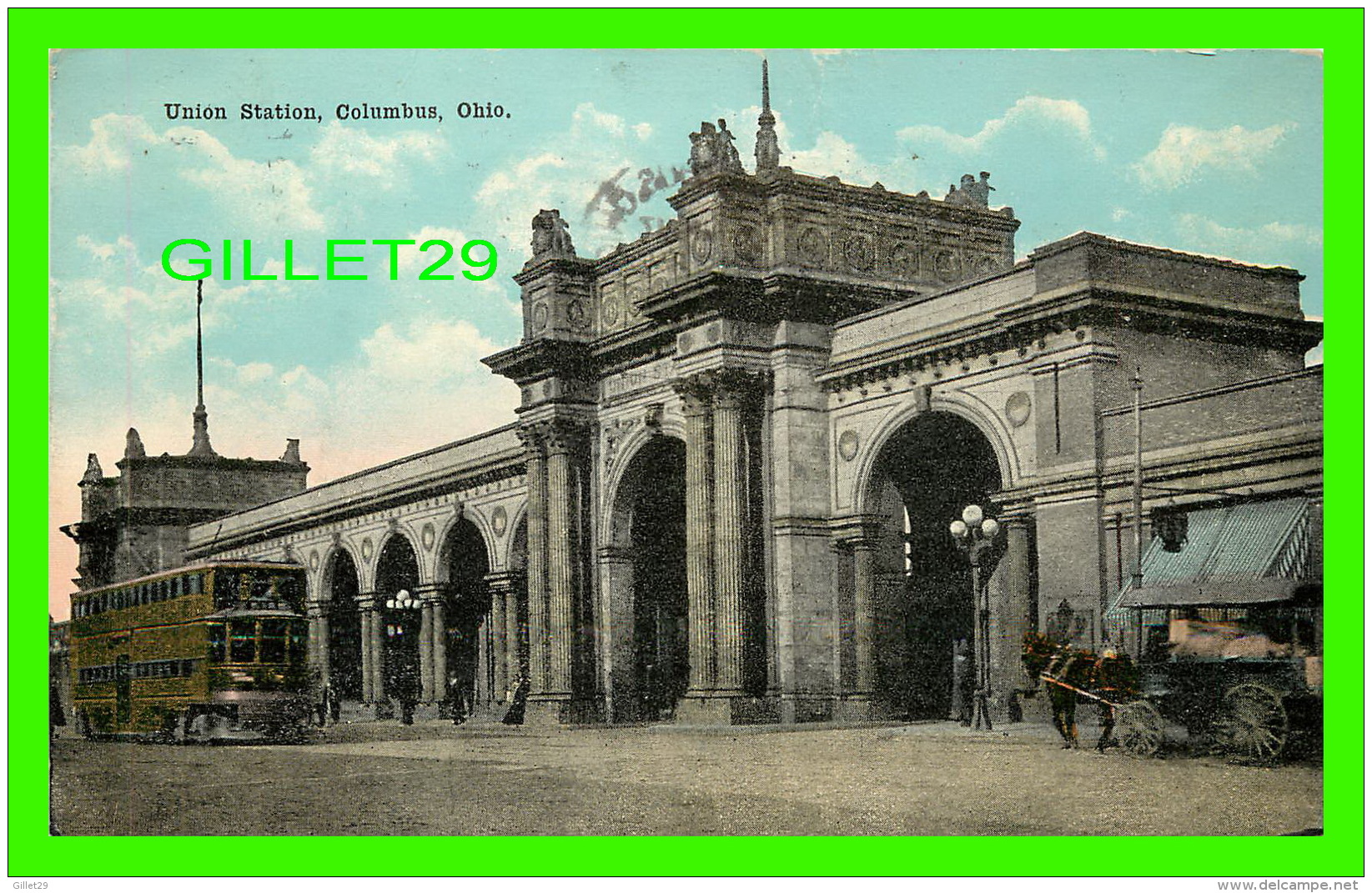 COLUMBUS, OH - UNION STATION (TRAINS) - DOUBLE DECK TRAMWAY - TRAVEL IN 1920 - - Columbus