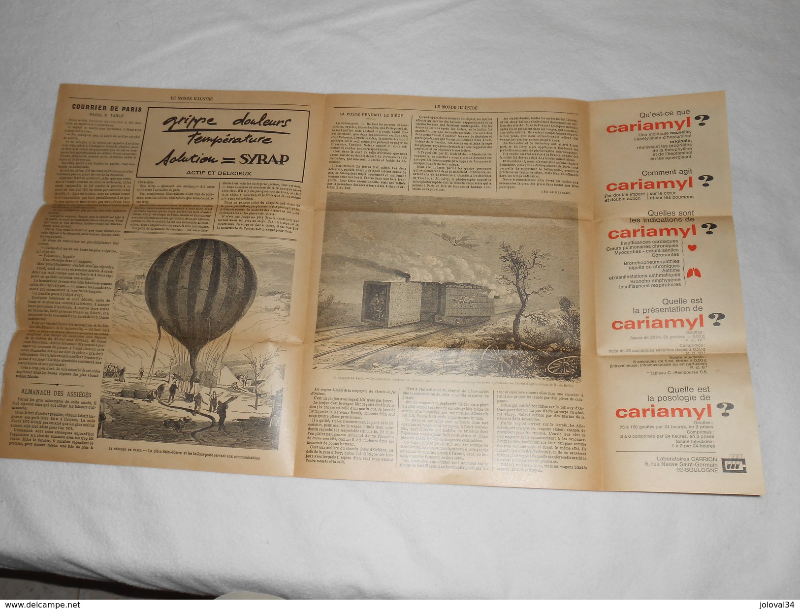 Journal LE MONDE ILLUSTRE 1871 - Gravures - Publicités Voir Description - Guerre De 1870 Ballon Poste , Wagons Batterie - 1850 - 1899