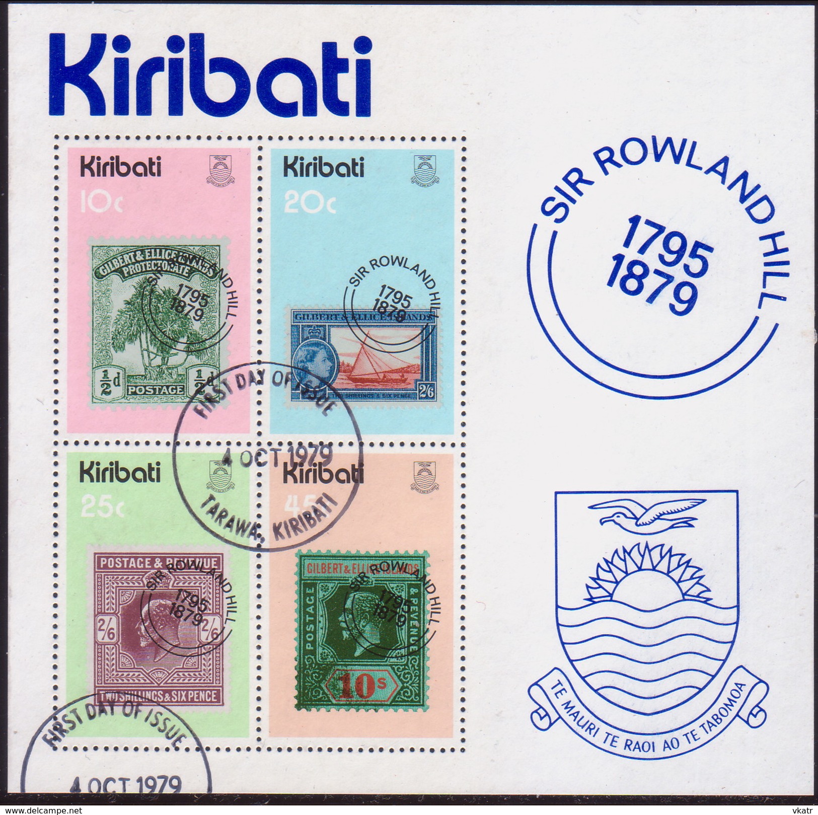 KIRIBATI 1979 SG #MS104 M/s Used Sir Rowland Hill - Kiribati (1979-...)