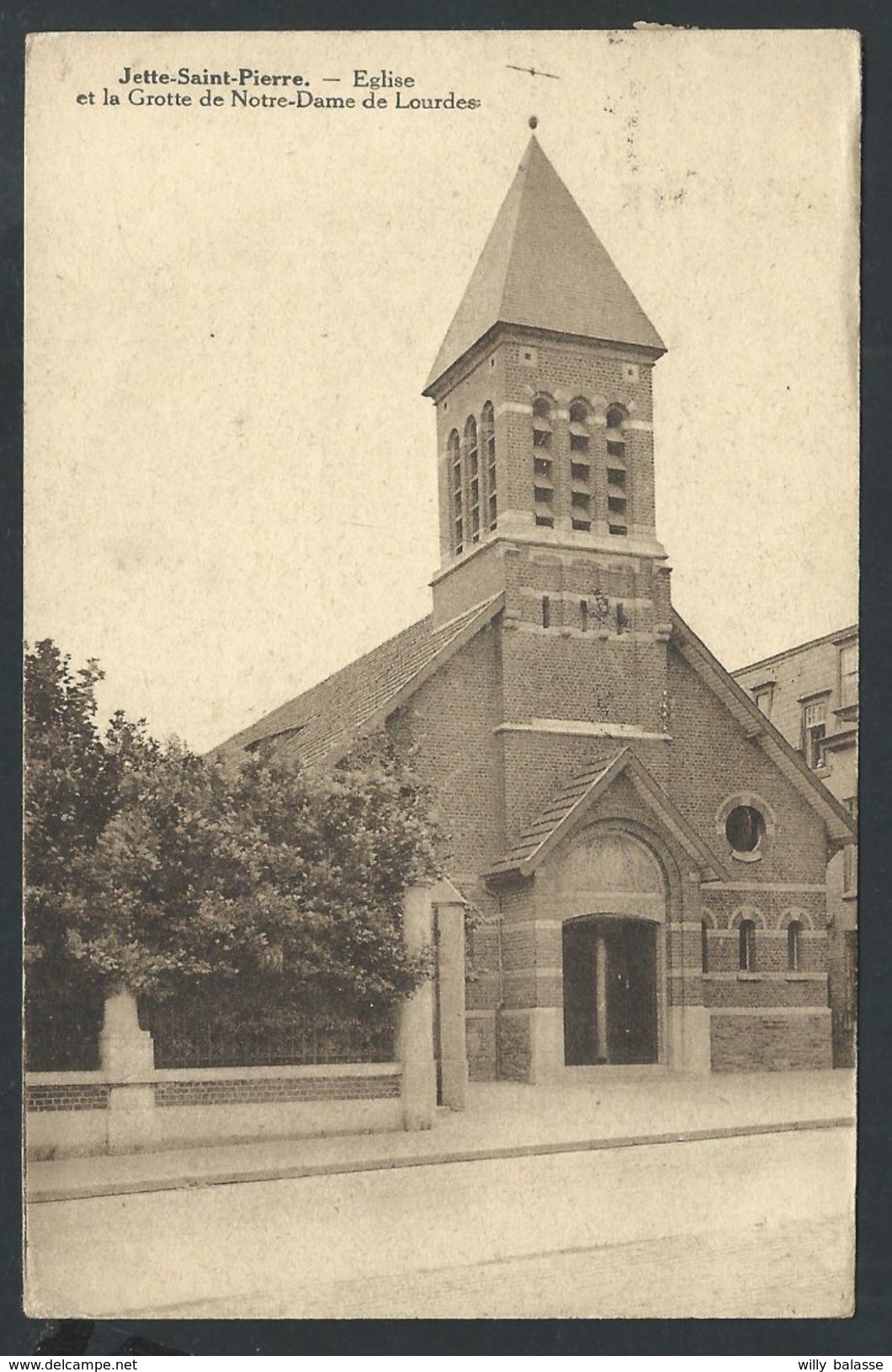 +++ CPA - JETTE SAINT PIERRE - Eglise Et La Grotte De Notre Dame De Lourdes   // - Jette