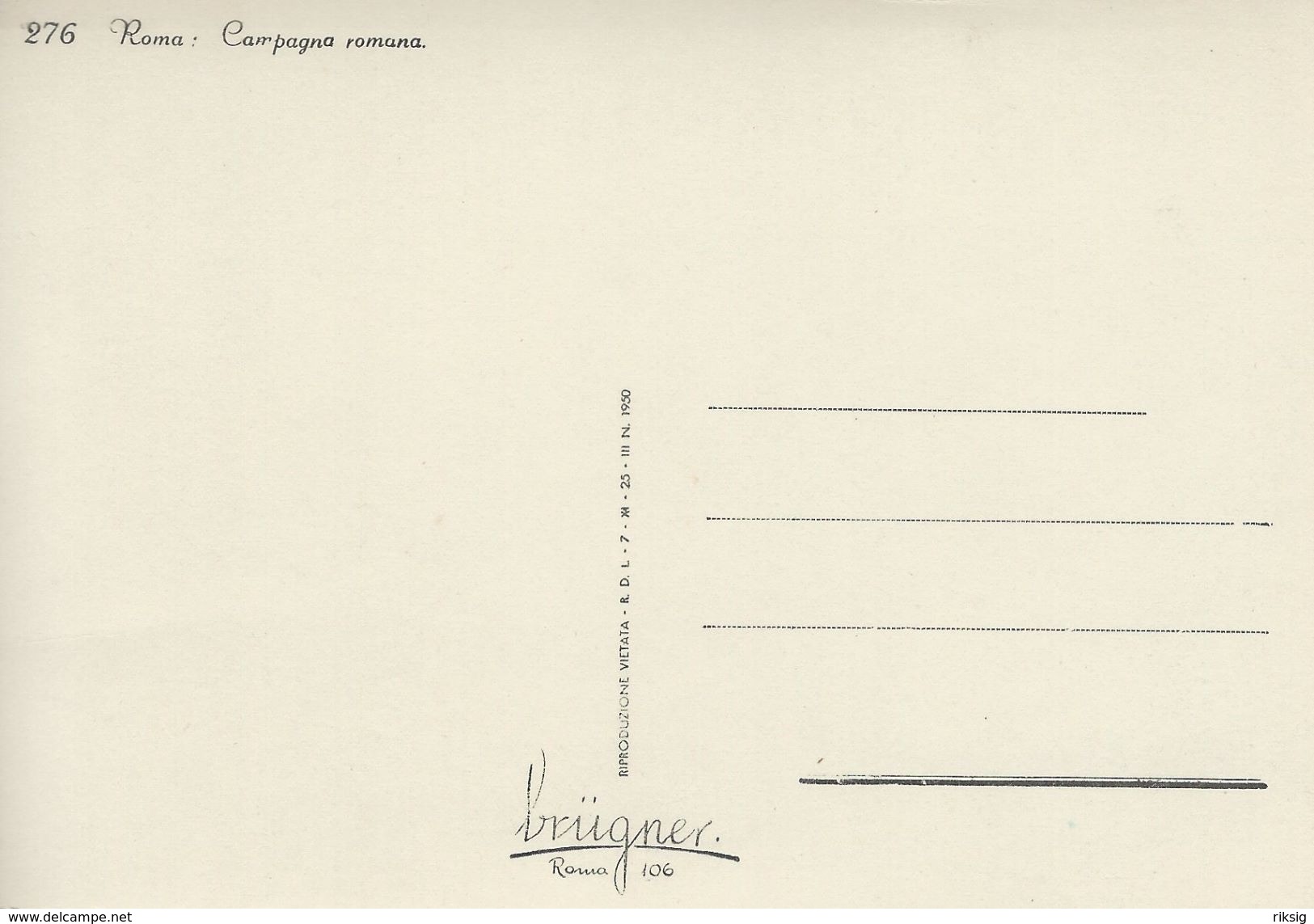 Roma - Campagna Romana  Italy   # 06566 - Autres & Non Classés