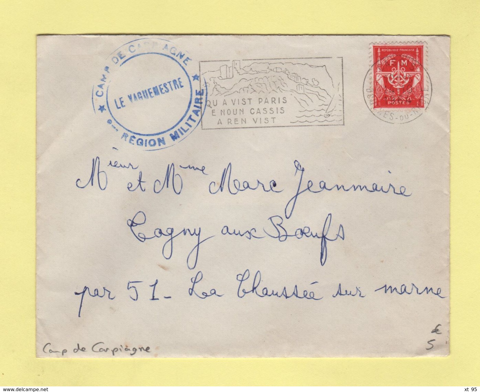 Camp De Carpiagne - Bouches Du Rhone - 14-10-1964 - Timbre FM - Military Postage Stamps