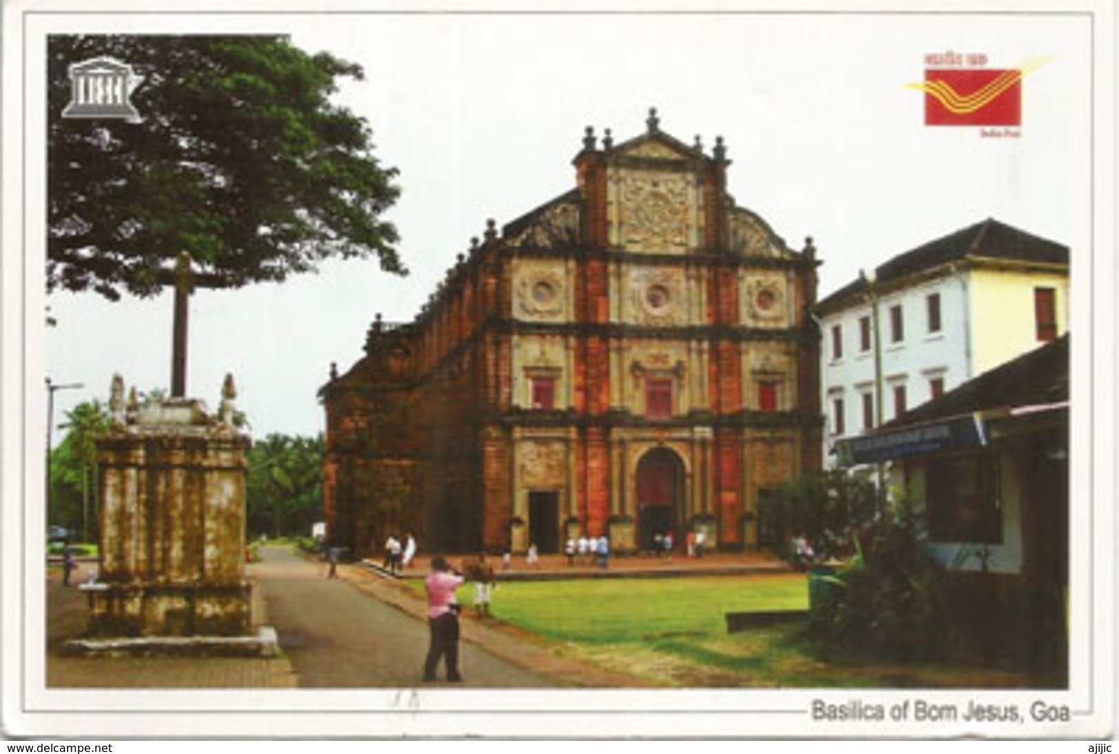 Basilique De "Bom Jesus" GOA (INDE), Unesco World Heritage, Carte Postale Adressée ANDORRA, Avec Timbre à Date Arrivée - Eglises Et Couvents