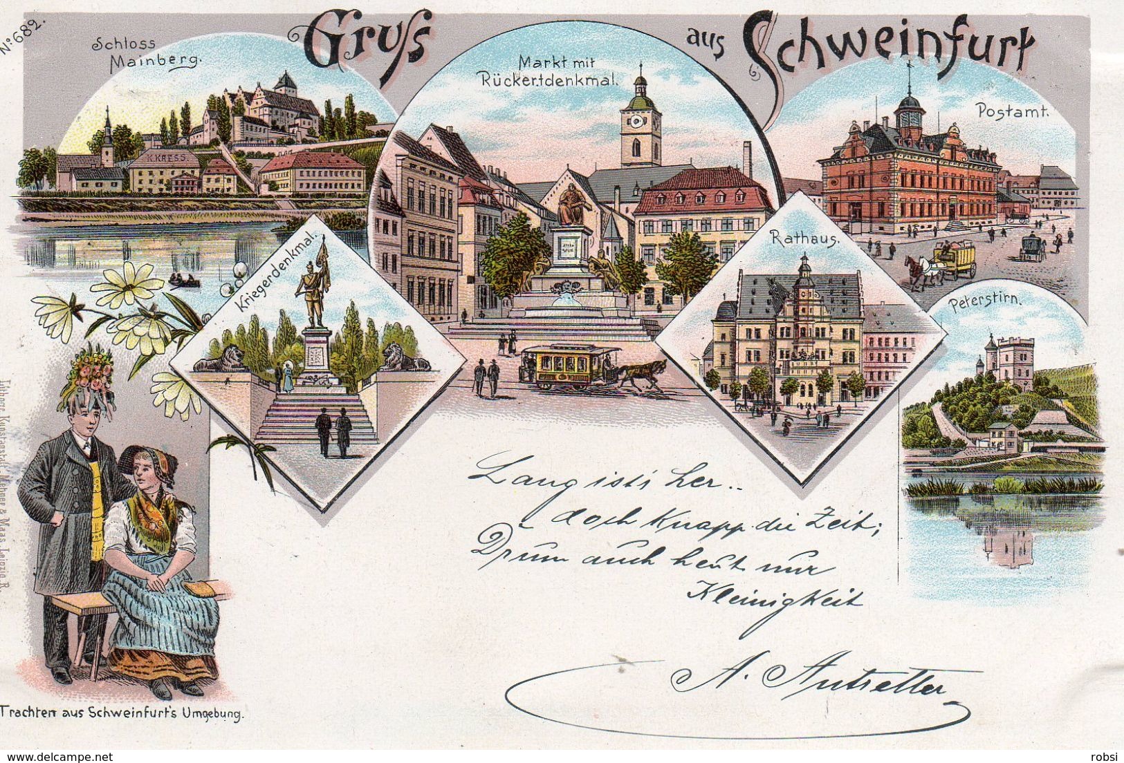 Deutschland Bayern, Gruss Aus Schweinfurt, Lithographie - Schweinfurt