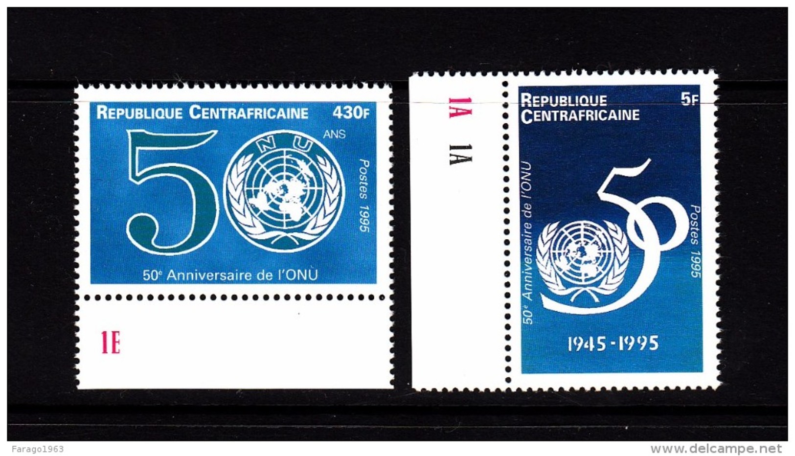 1995 Central African Republic United Nations - Centraal-Afrikaanse Republiek
