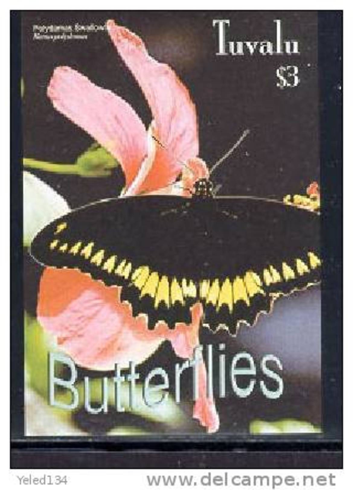 TUVALU  924  MINT NEVER HINGED SOUVENIR SHEET OF BUTTERFLIES - Butterflies