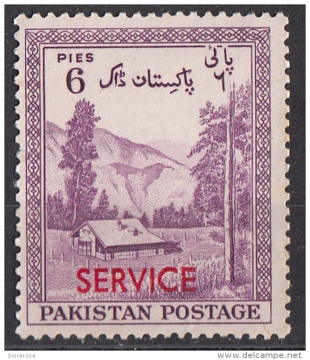 O53 Pakistan 1957 Official Stamps Overprint Carmine "Service" Kaghan Valley Nuovo - Pakistan