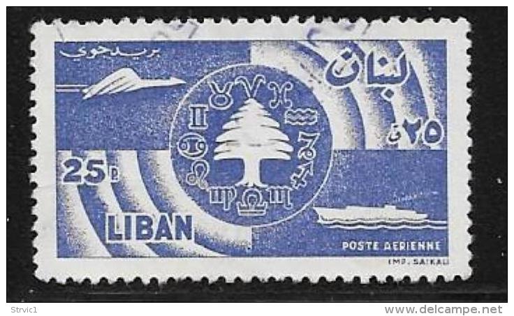 Lebanon, Scott # C249 Used  Cedar, Communications, 1957 - Lebanon