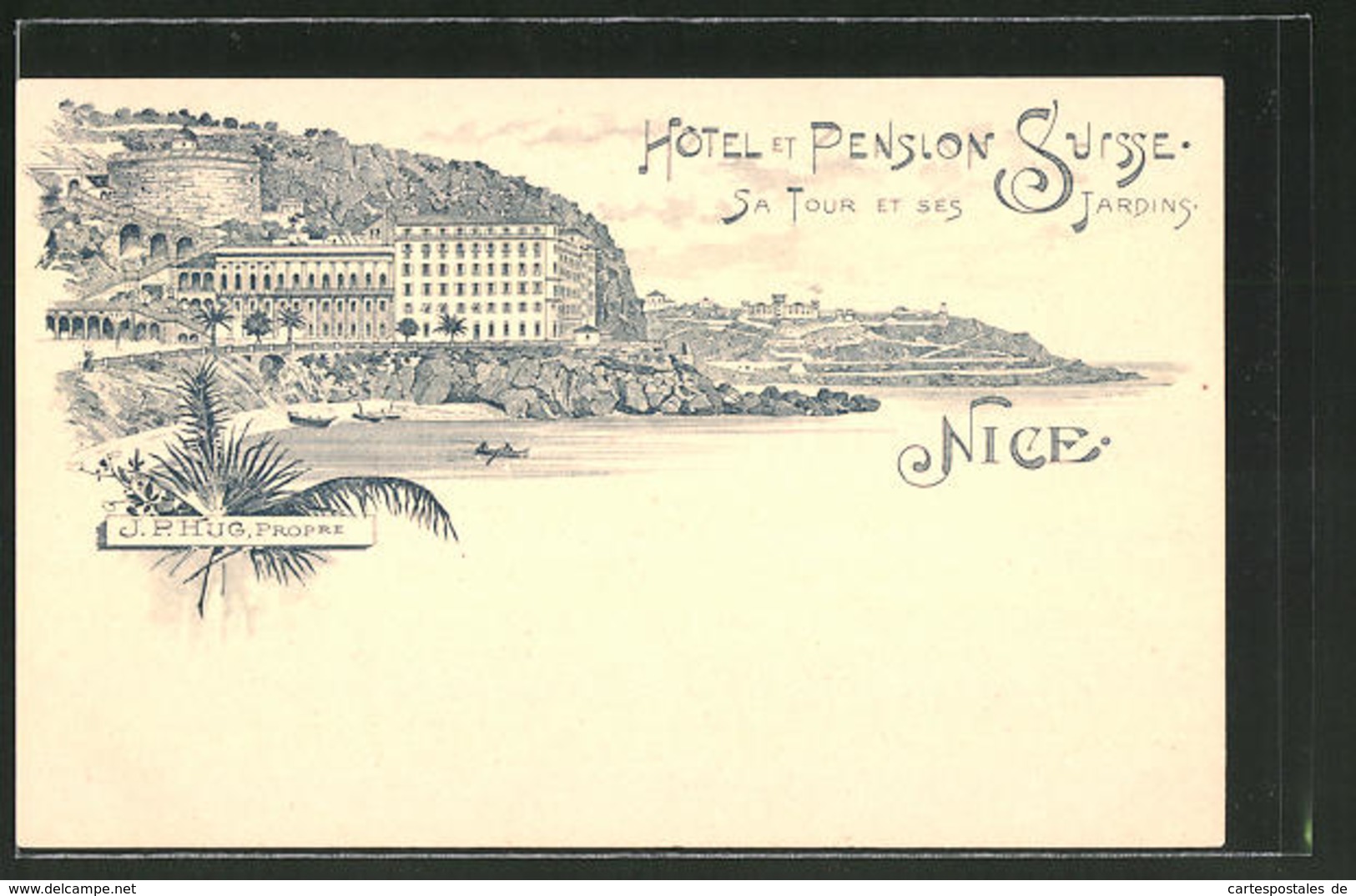 Lithographie Nice, Hotel-Pension Sursse - Cafés, Hôtels, Restaurants