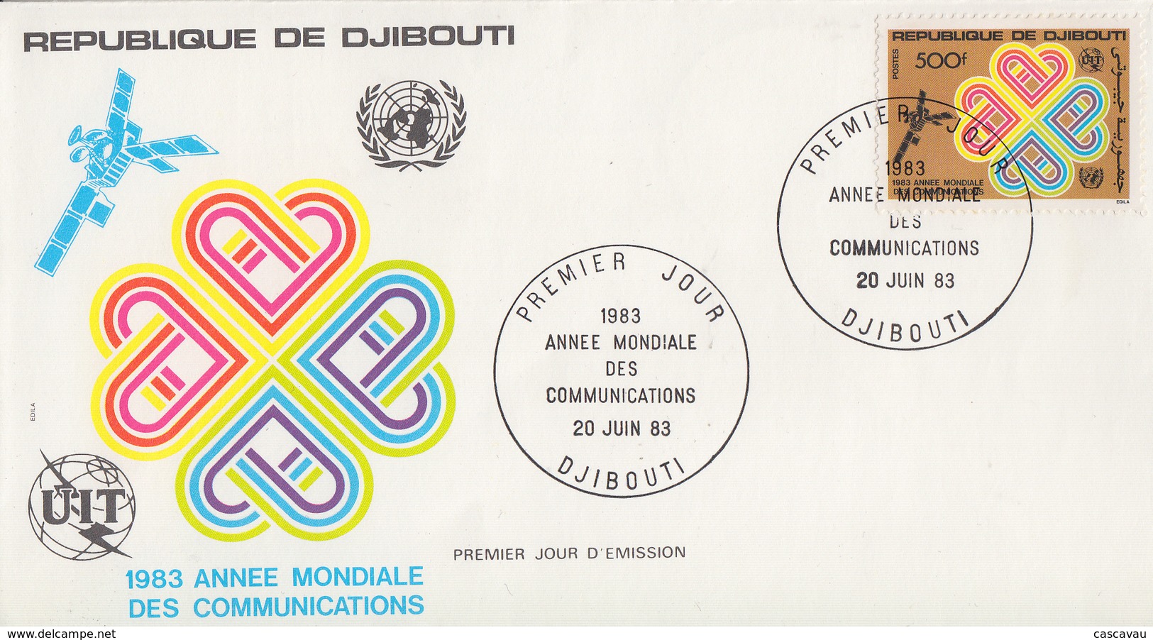 Enveloppe  FDC  1er  Jour    REPUBLIQUE   De   DJIBOUTI    Année  Mondiale  Des  Communications    1983 - Djibouti (1977-...)