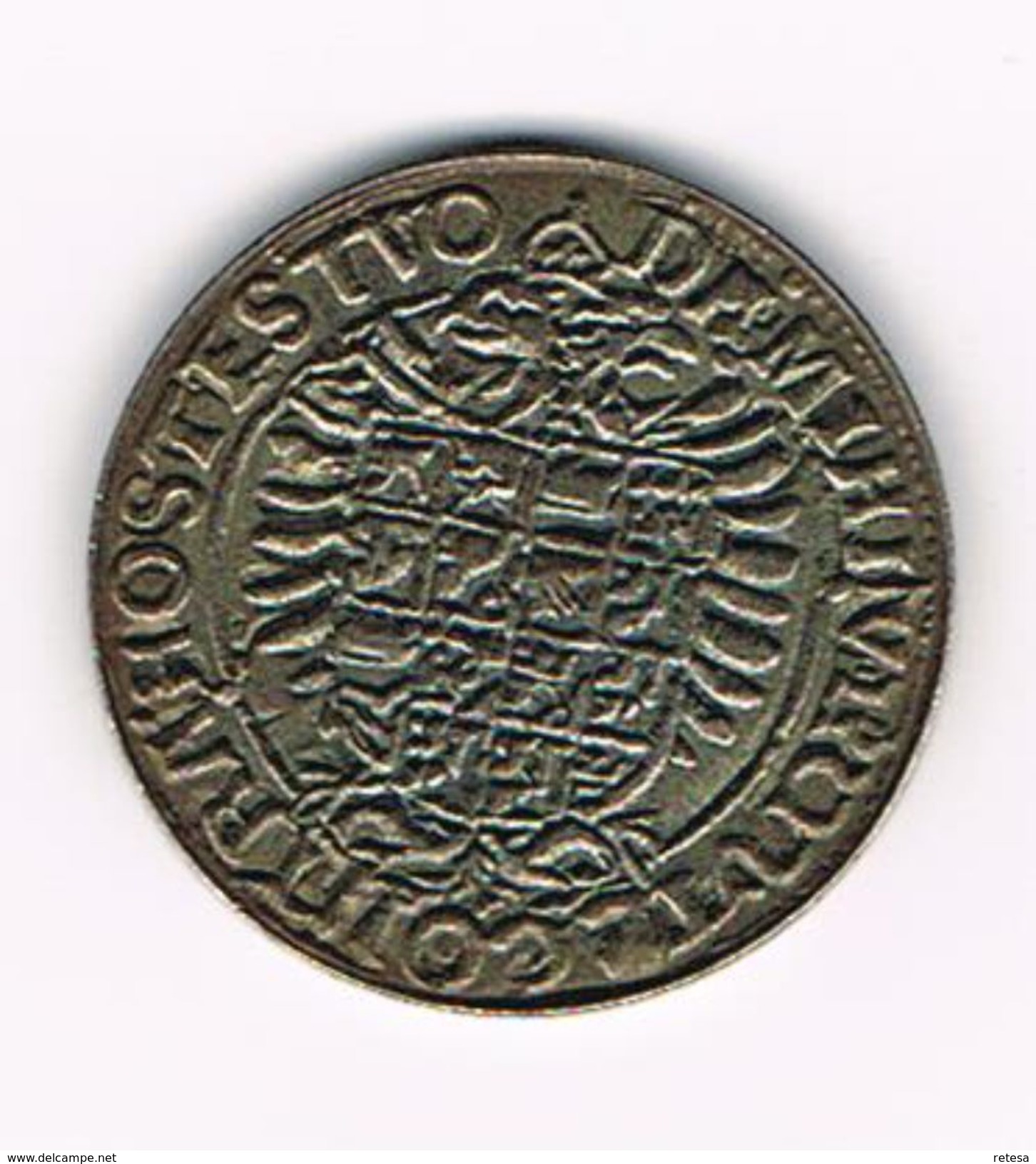 )  HERDENKINGSMUNT  REPLICA GOUDEN REAAL KAREL V KAROLUS 1542-56 - Pièces écrasées (Elongated Coins)