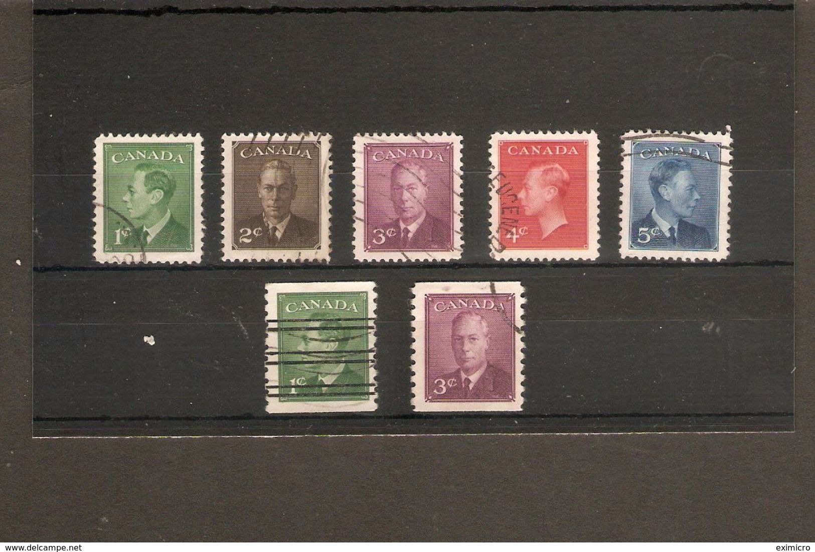 CANADA 1950 PERF 12 And IMPERF X PERF 9½ SETS SG 424/430 FINE USED Cat £14 - Used Stamps