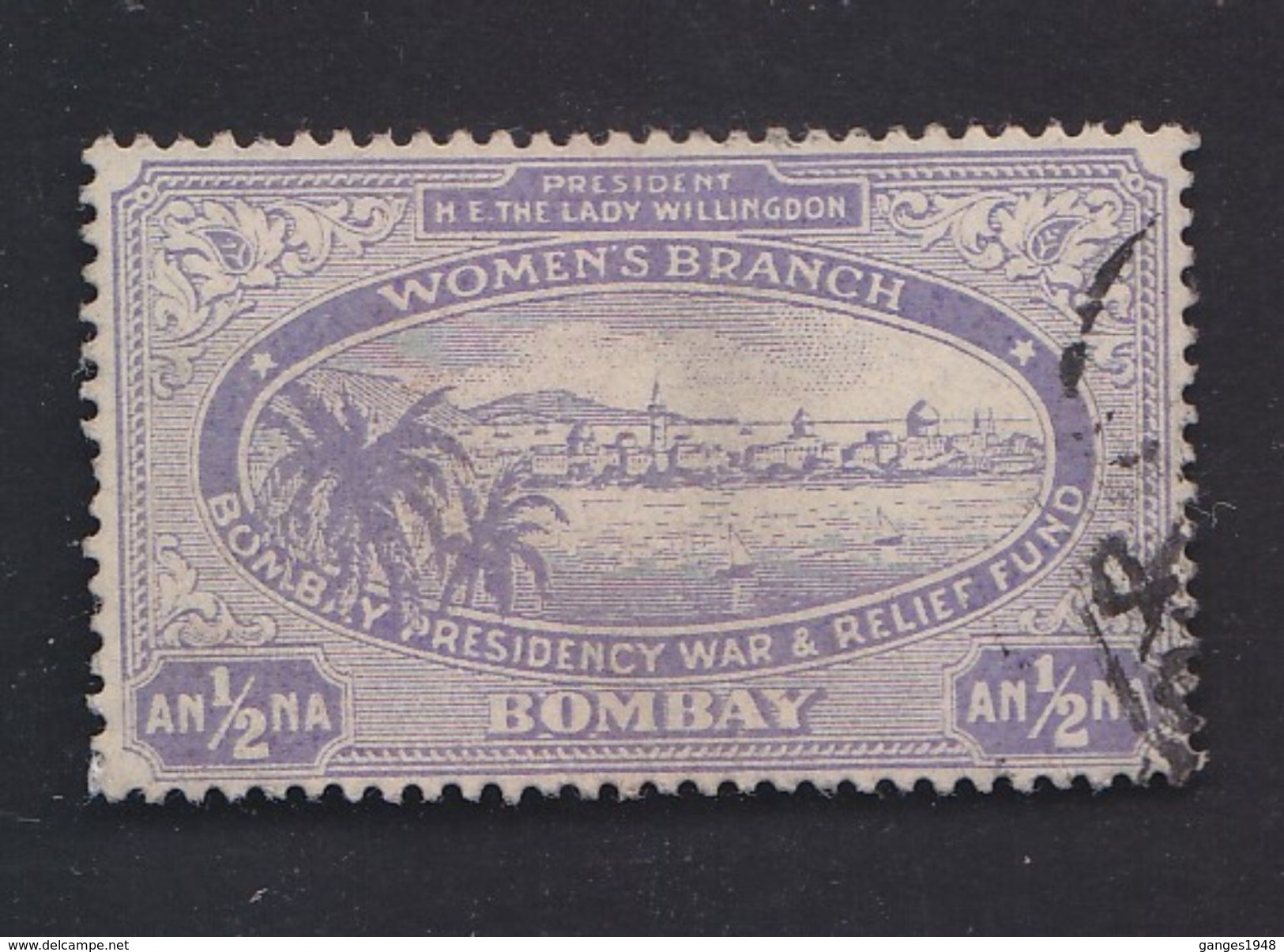 WAR & RELIEF FUND 1/2A   BOMBAY India CHarity Stamp Label # 20409 S - Wohlfahrtsmarken