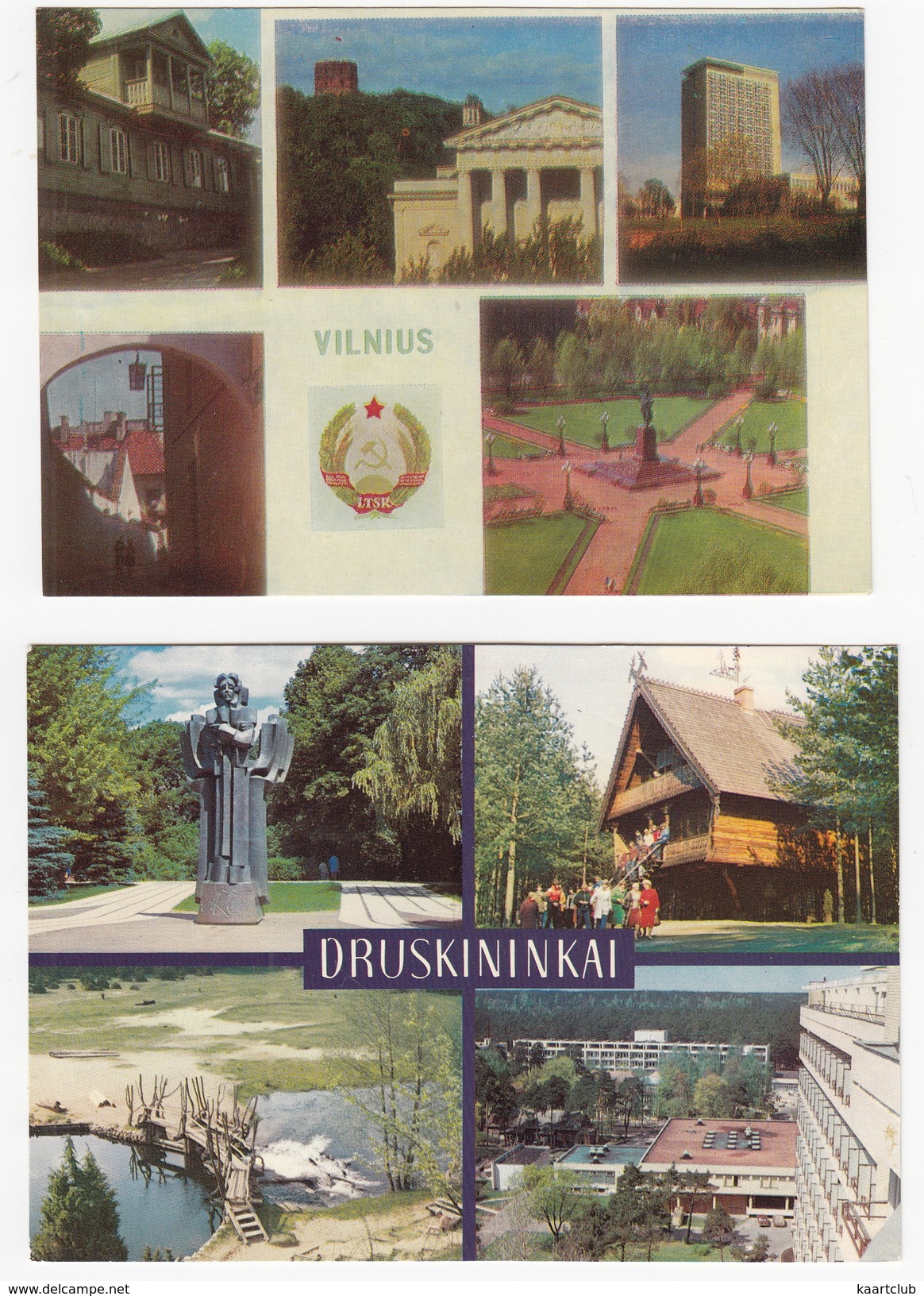 2 POSTCARDS Of LITHUANIA : Vilnius & Druskininkai- (Multiviews) - Litouwen