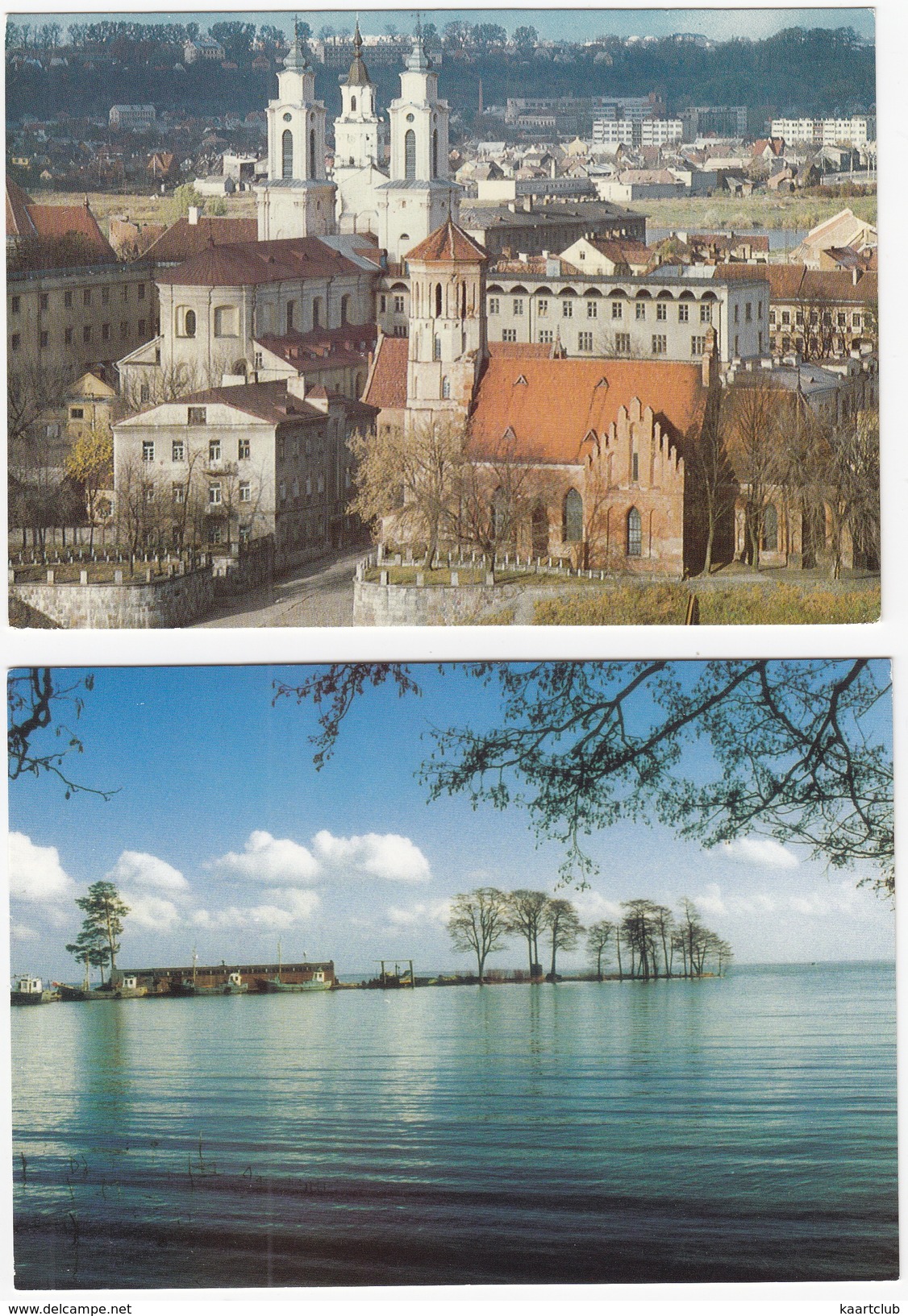 2 POSTCARDS Of LITHUANIA : Kaunas (Senamiescio Fragmentas) & Juodkranté (Bernsteinbucht) - Litouwen