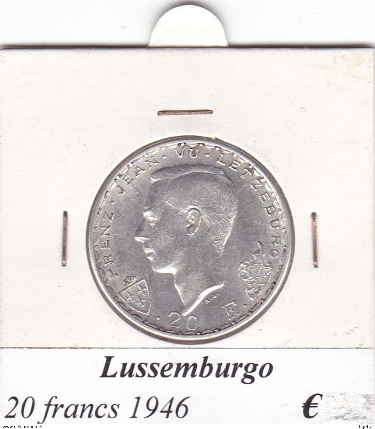 LUSSEMBURGO   20 FRANCS   ANNO 1946  COME DA FOTO - Lussemburgo