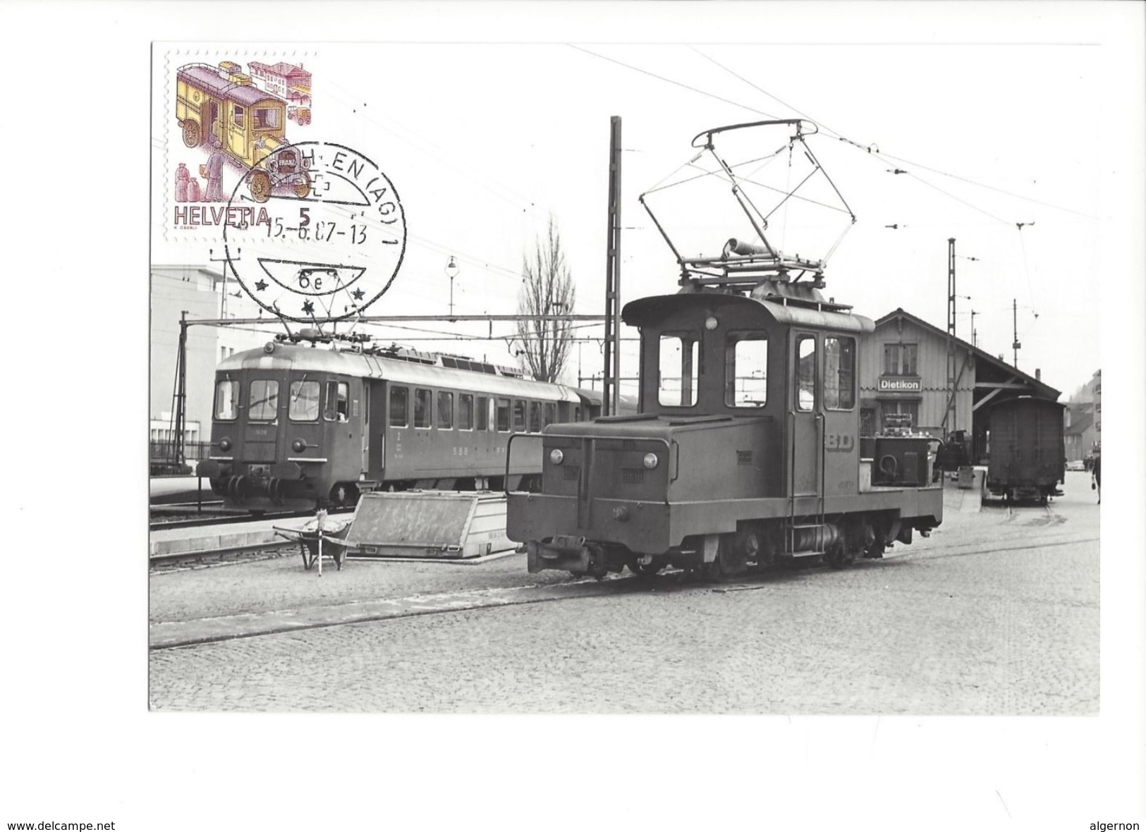 17037 - Carte Maximum Wohlen1988 Train Et Gare De Dietikon (format 10X15) - Trains