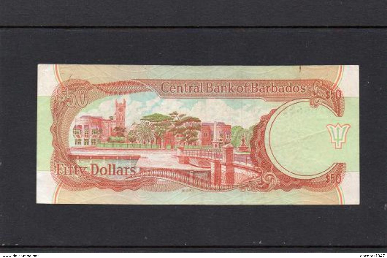 BARBADOS 1989, 50 DOLLARS, P-40a, CIRCULADO, 2 ESCANER - Barbados