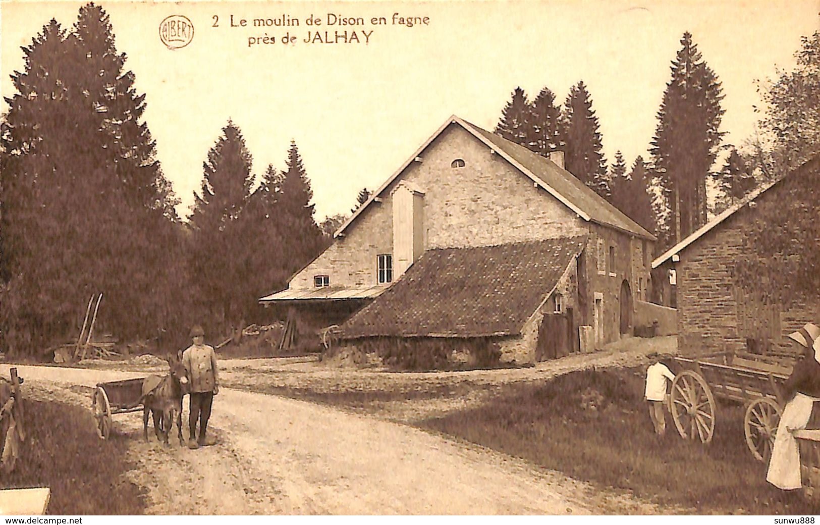 Jalhay (près De) - Le Moulin De Dison En Fagne (animée, Attelage âne) - Jalhay