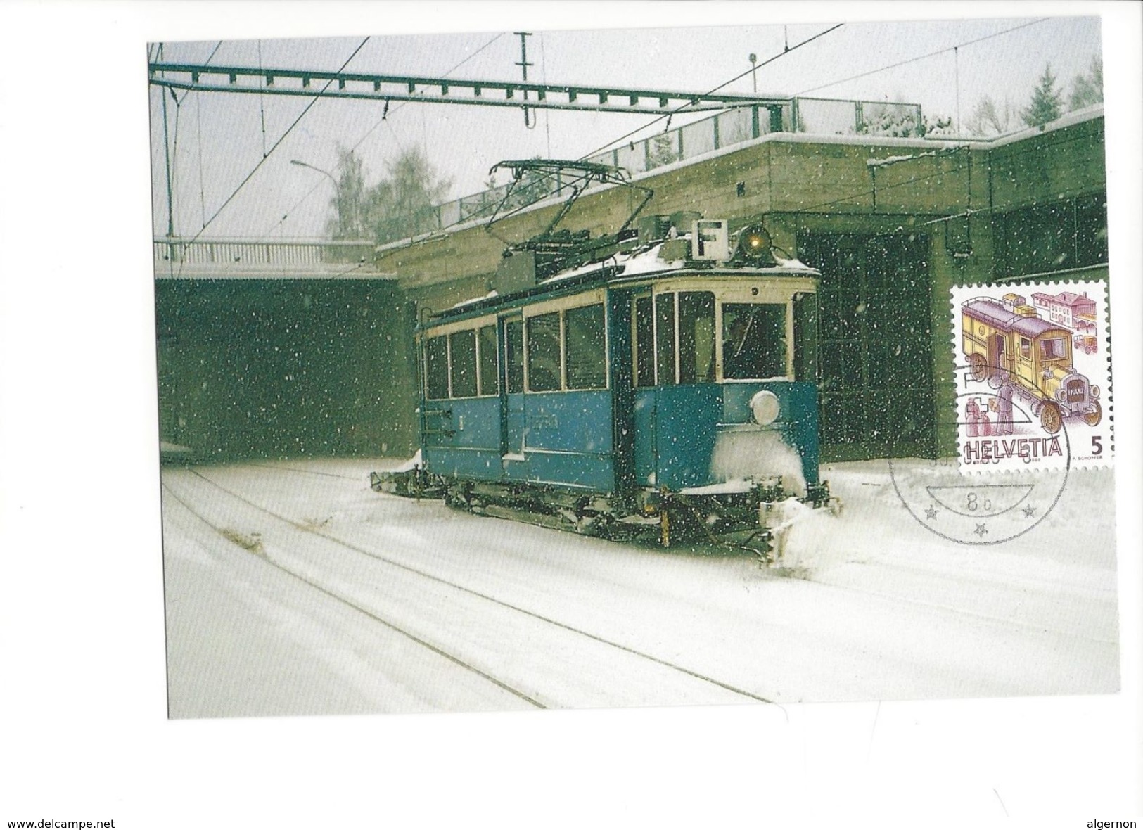 17042 - Carte Maximum Suisse Forchbahn Motorwagen Im Winter (format 10X15) - Eisenbahnen