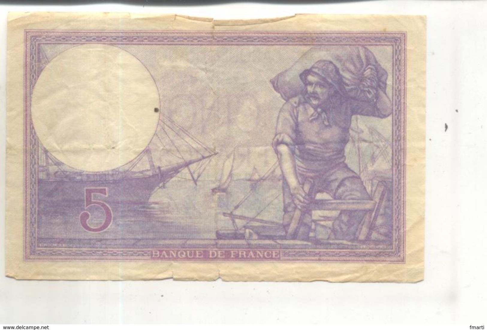 Billets Banque De France 5 Francs 1917 (vendu Dans L'état) - 5 F 1917-1940 ''Violet''