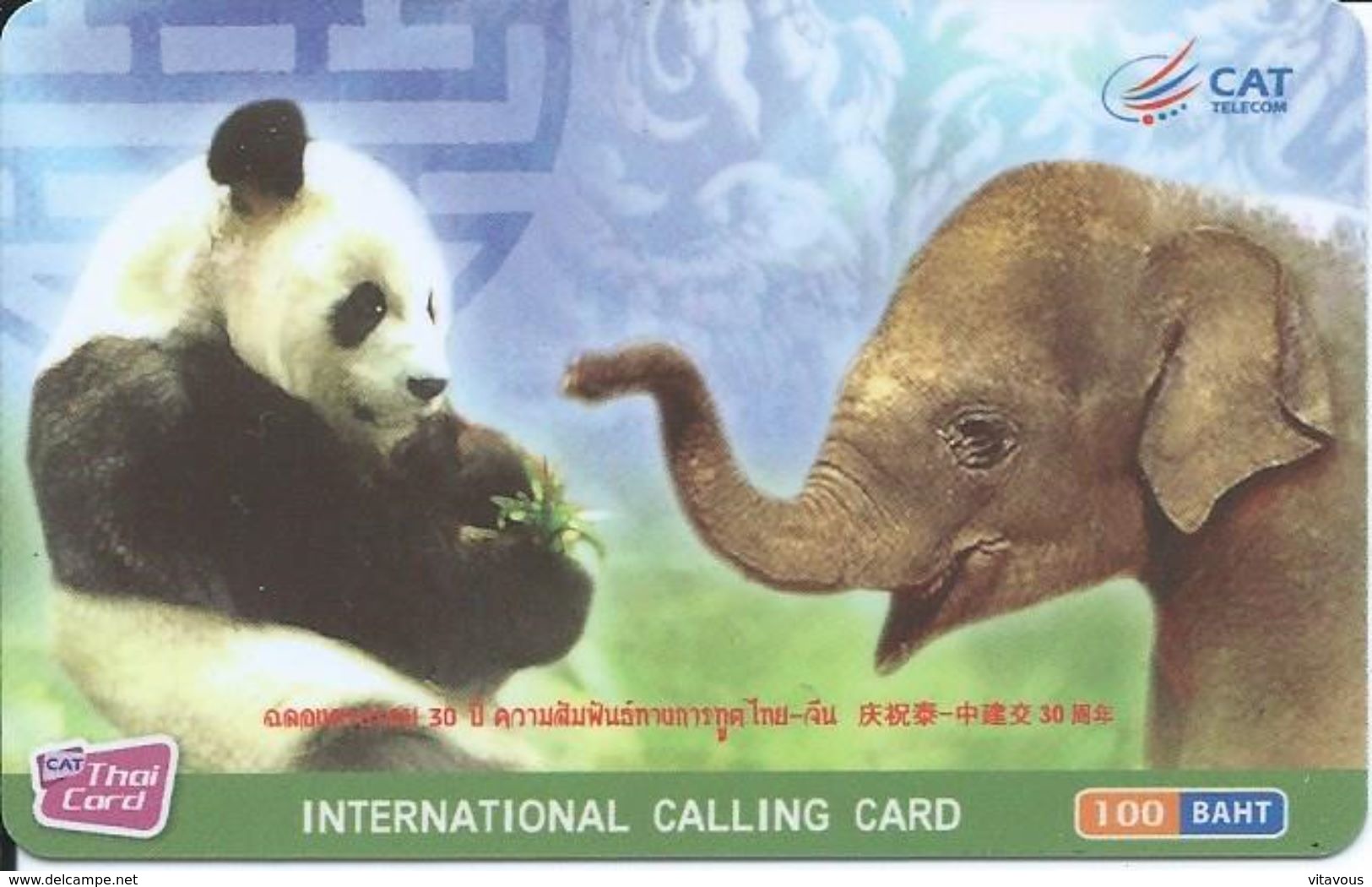 Panda éléphant Elephant Animal Télécarte  Phonecard  Karte (S.274) - Thaïlande