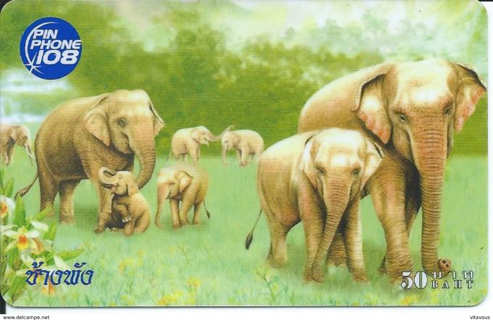 éléphant Elephant Animal Carte Prépayée Card  Karte (S.278) - Thaïland