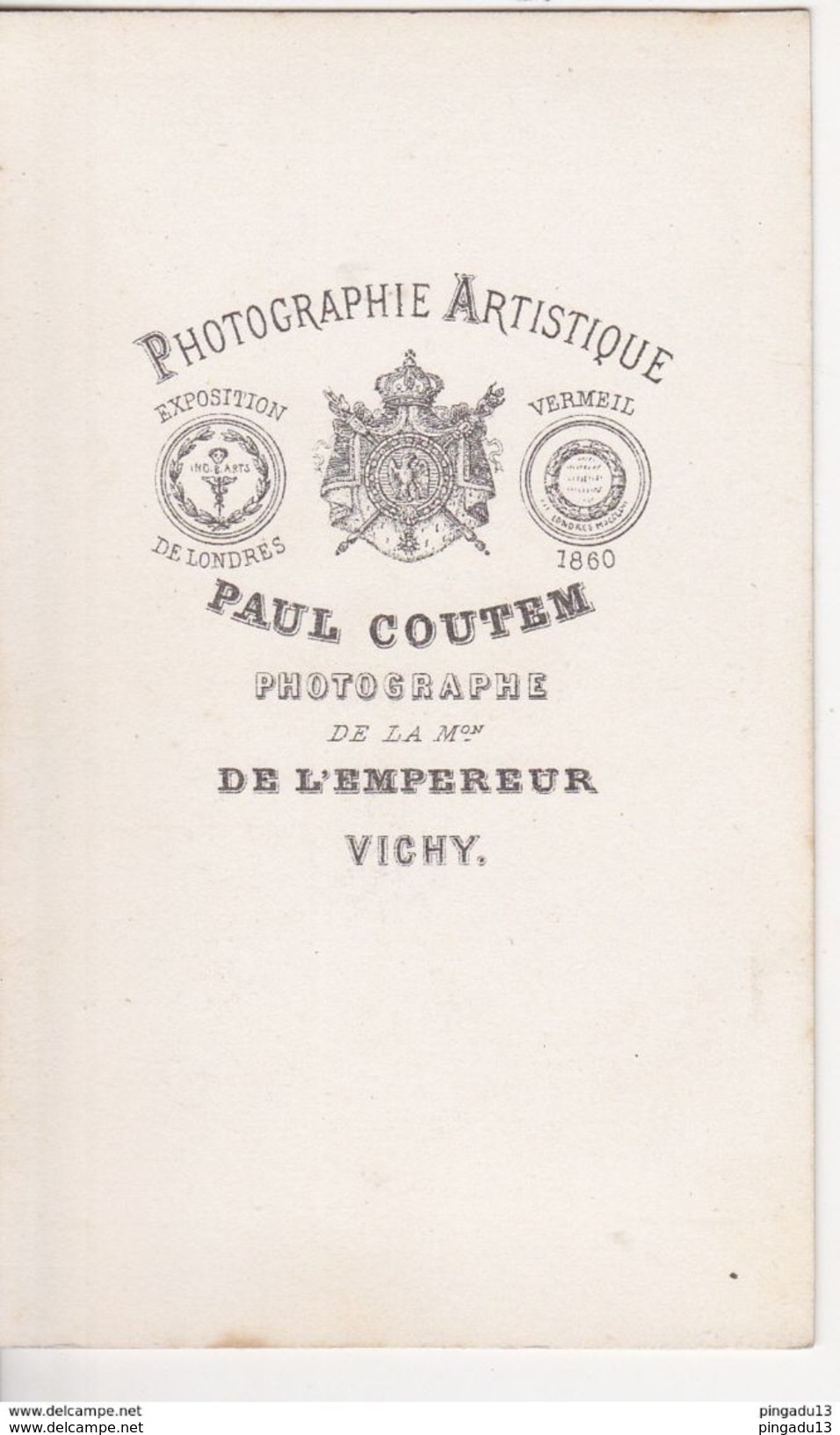 Au Plus Rapide CDV Coutem Vichy Portrait Homme Incroyable Moustache ! Moustachu ! - Anciennes (Av. 1900)