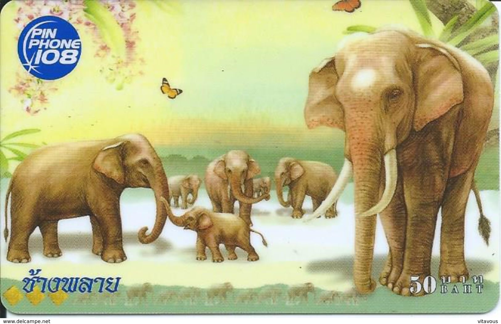 éléphant Elephant Animal Carte Prépayée Card  Karte (S.279) - Thaïlande