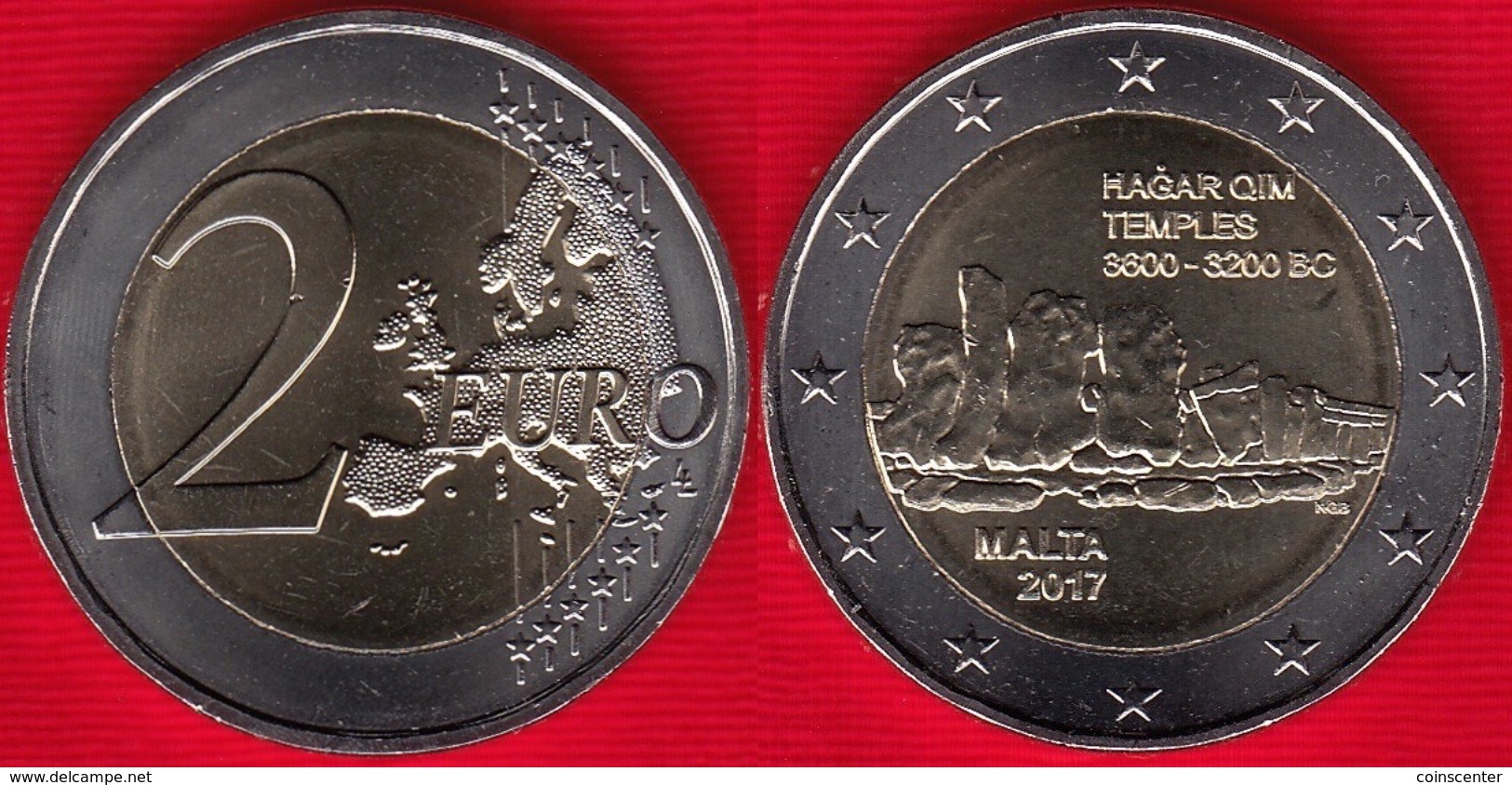 Malta 2 Euro 2017 "Temples Of Hagar Qim" BiMetallic UNC - Malta